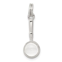 Sterling Silver Rhodium-plated Magnifying Glass Charm view 1