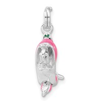 Sterling Silver 3-D Polished Multicolor Enamel Motor Scooter Charm view 4