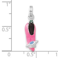 Sterling Silver 3-D Polished Multicolor Enamel Motor Scooter Charm view 3