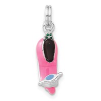 Sterling Silver 3-D Polished Multicolor Enamel Motor Scooter Charm view 1