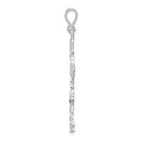 Sterling Silver Diamond -Cut Cross Pendant view 2