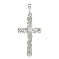 Sterling Silver Diamond -Cut Cross Pendant view 4
