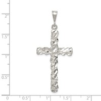 Sterling Silver Diamond -Cut Cross Pendant view 3