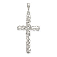 Sterling Silver Diamond -Cut Cross Pendant view 1