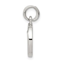 Sterling Silver Rhodium-plated Blue Enameled and CZ Moon and Stars Charm view 2