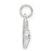 Sterling Silver Blue Enameled Moon and Star Charm view 2