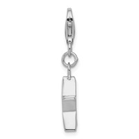 Sterling Silver Rhodium-plated January CZ Birthstone Star Charm view 2
