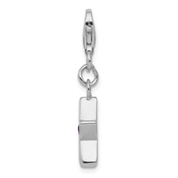 Sterling Silver Rhodium-plated February CZ Birthstone Star Charm view 2
