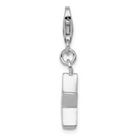 Sterling Silver Rhodium-plated April CZ Birthstone Star Charm view 2