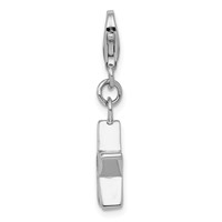 Sterling Silver Rhodium-plated May CZ Birthstone Star Charm view 2