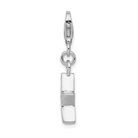 Sterling Silver Rhodium-plated July CZ Birthstone Star Charm view 2