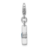 Sterling Silver Rhodium-plated September CZ Birthstone Star Charm view 2