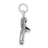 Sterling Silver 3-D Polished & Antiqued Angel Charm view 2