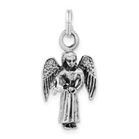 Sterling Silver 3-D Polished & Antiqued Angel Charm view 1