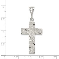 Sterling Silver Nugget Cross Pendant view 3