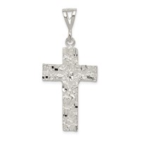 Sterling Silver Nugget Cross Pendant view 1