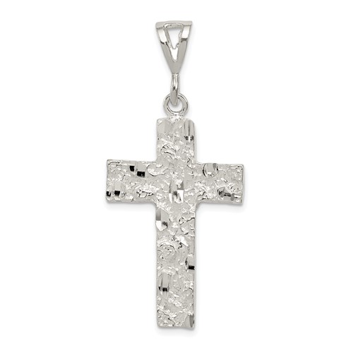 Sterling Silver Nugget Cross Pendant