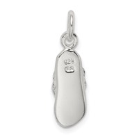 Sterling Silver CZ and Blue Enameled Flip Flop Charm view 4