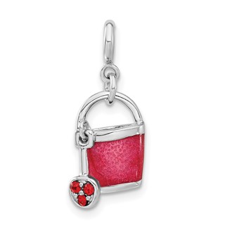 Sterling Silver Preciosa Crystal & Enameled Bucket & Shovel Charm