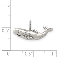 Sterling Silver Antiqued Blue Whale Pendant view 3
