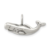 Sterling Silver Antiqued Blue Whale Pendant view 1