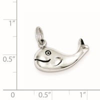 Sterling Silver Antiqued Whale Charm view 3