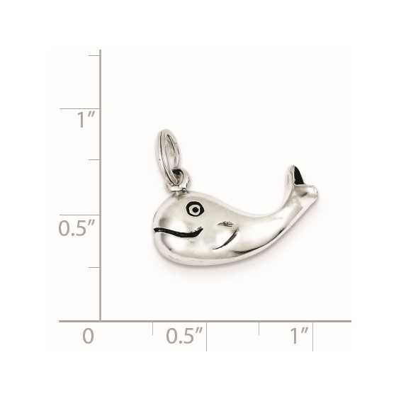 Sterling Silver Antiqued Whale Charm
