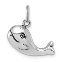 Sterling Silver Antiqued Whale Charm view 1