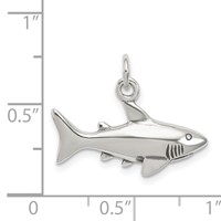 Sterling Silver Antique Shark Charm view 3