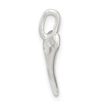 Sterling Silver Diamond Cut Shark Tooth Pendant view 2