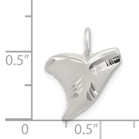 Sterling Silver Diamond Cut Shark Tooth Pendant view 3