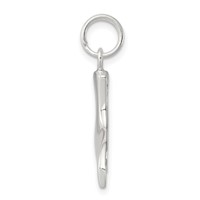 Sterling Silver Rhodium-plated Whale Tail Charm view 2