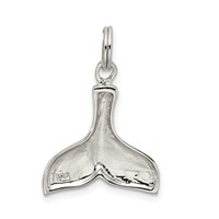 Sterling Silver Rhodium-plated Whale Tail Charm view 4