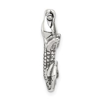 Sterling Silver Antiqued Alligator Chain Slide view 2