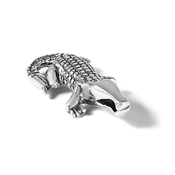 Sterling Silver Antiqued Alligator Chain Slide