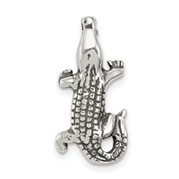 Sterling Silver Antiqued Alligator Chain Slide view 1