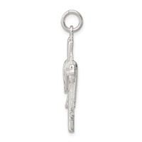 Sterling Silver Draped Cross Charm view 2