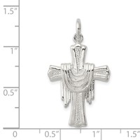Sterling Silver Draped Cross Charm view 3