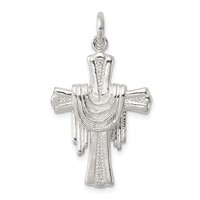 Sterling Silver Draped Cross Charm view 1