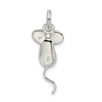 Sterling Silver Rhodium-plated Mouse Charm view 4