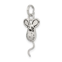 Sterling Silver Rhodium-plated Mouse Charm view 5