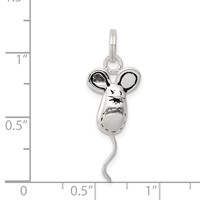 Sterling Silver Rhodium-plated Mouse Charm view 3