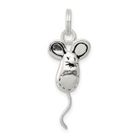 Sterling Silver Rhodium-plated Mouse Charm view 1