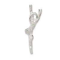 Sterling Silver Diamond Cut Deer Head Pendant view 2