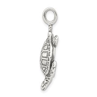 Sterling Silver Antiqued Sea Turtle Pendant view 2