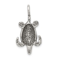 Sterling Silver Antiqued Sea Turtle Pendant view 4