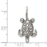 Sterling Silver Antiqued Sea Turtle Pendant view 3
