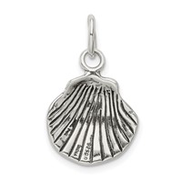 Sterling Silver Antiqued Sea Shell Charm view 4