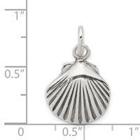 Sterling Silver Antiqued Sea Shell Charm view 3