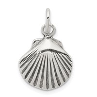 Sterling Silver Antiqued Sea Shell Charm view 1